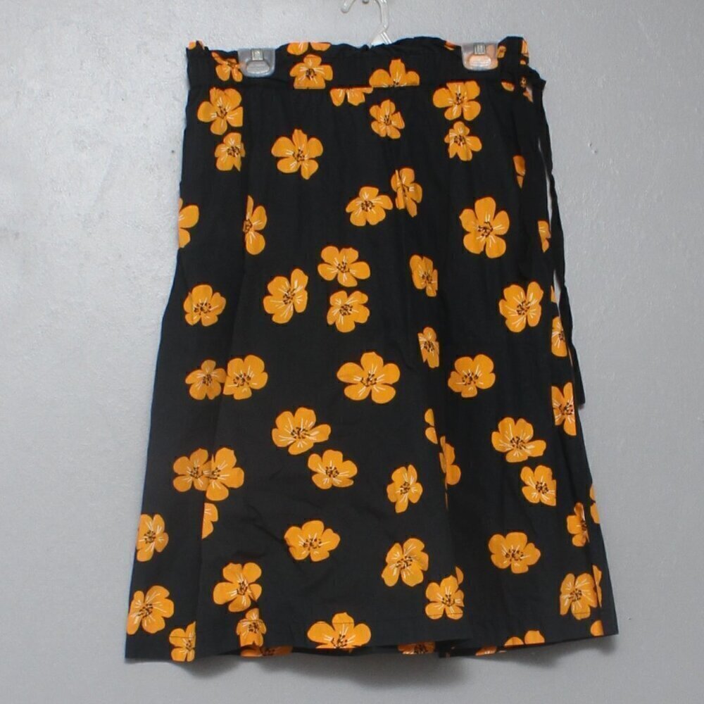 Who what wear black gold floral skirt